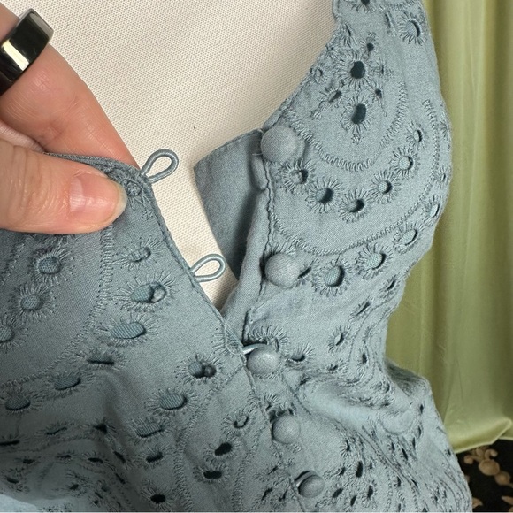 Blue Cottagecore Dainty Cotton Top - Picture 4 of 5